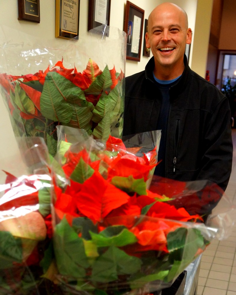 Working at GPS during the holidays means you'll enjoy poinsettia plants throughout the office!